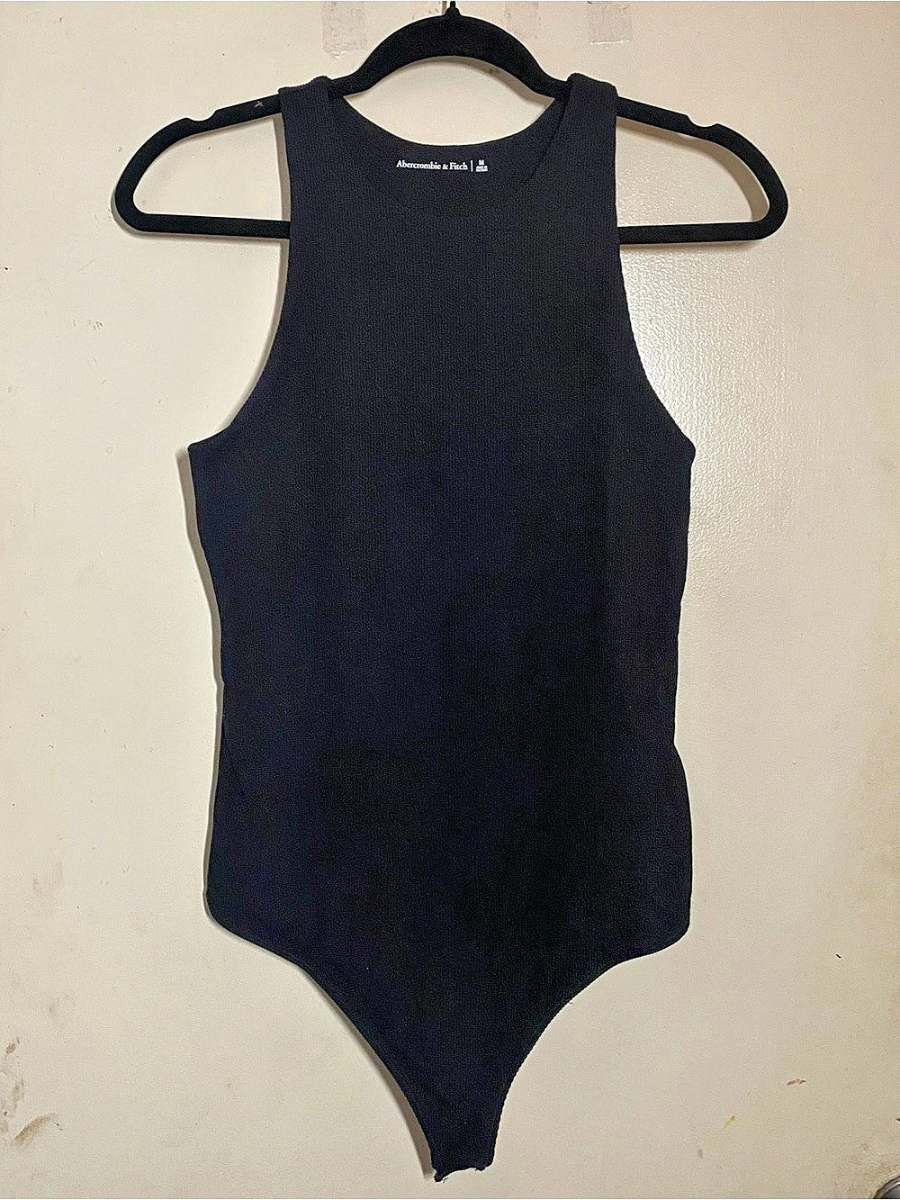Abercrombie & Fitch Ribbed Tank Bodysuit Black Medium
